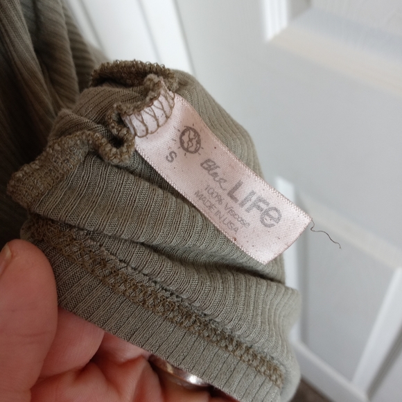 Blue Life Fine Rib Knit Racerback Tank Top - Picture 6 of 8